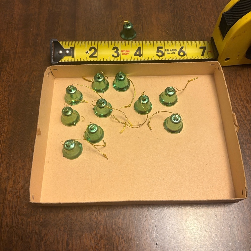 Vintage Green plastic Bell Christmas ornaments